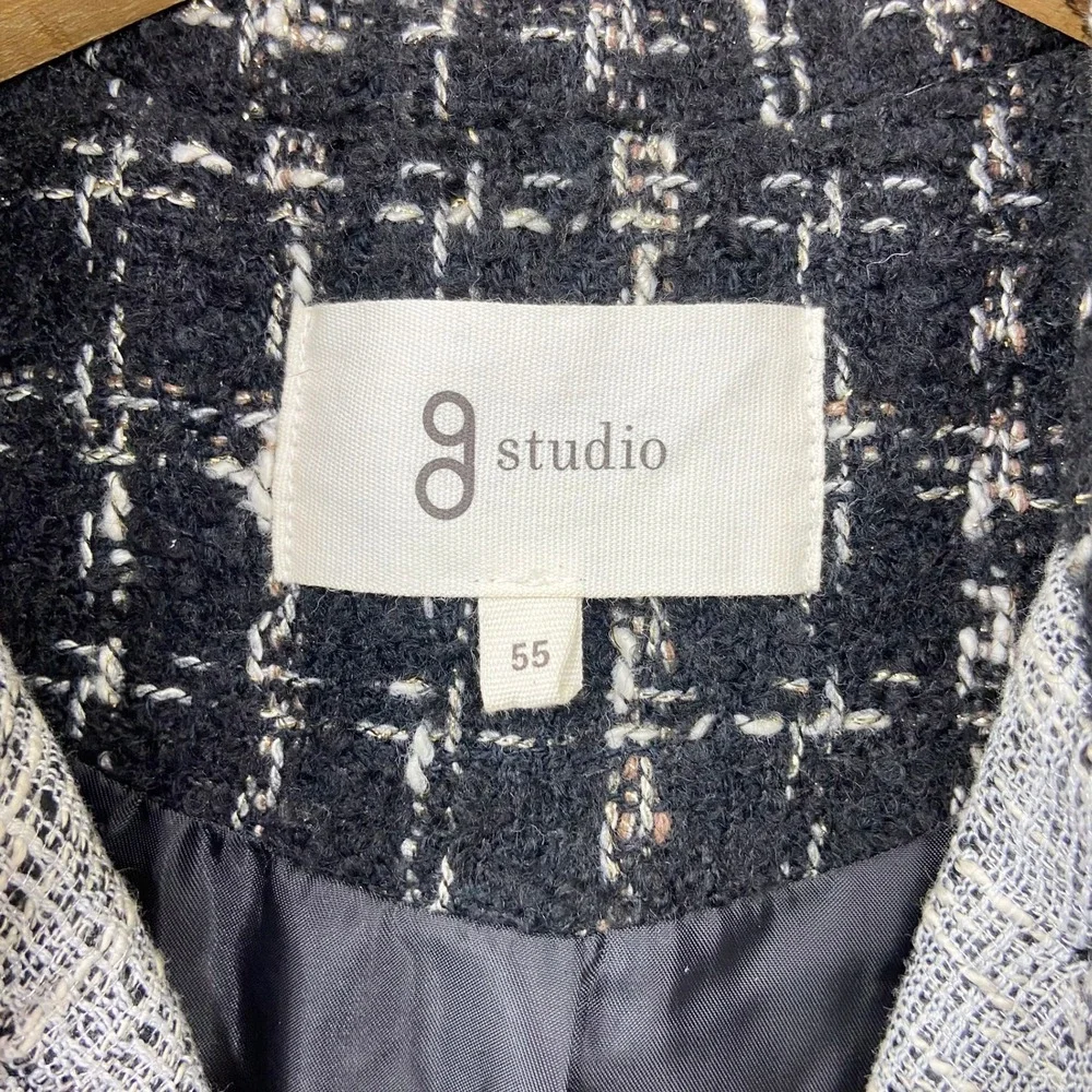 gstudio Black Tweed Long Coat Size 55 US XS-S‎ Gold Buttons Gossip Girl Glam